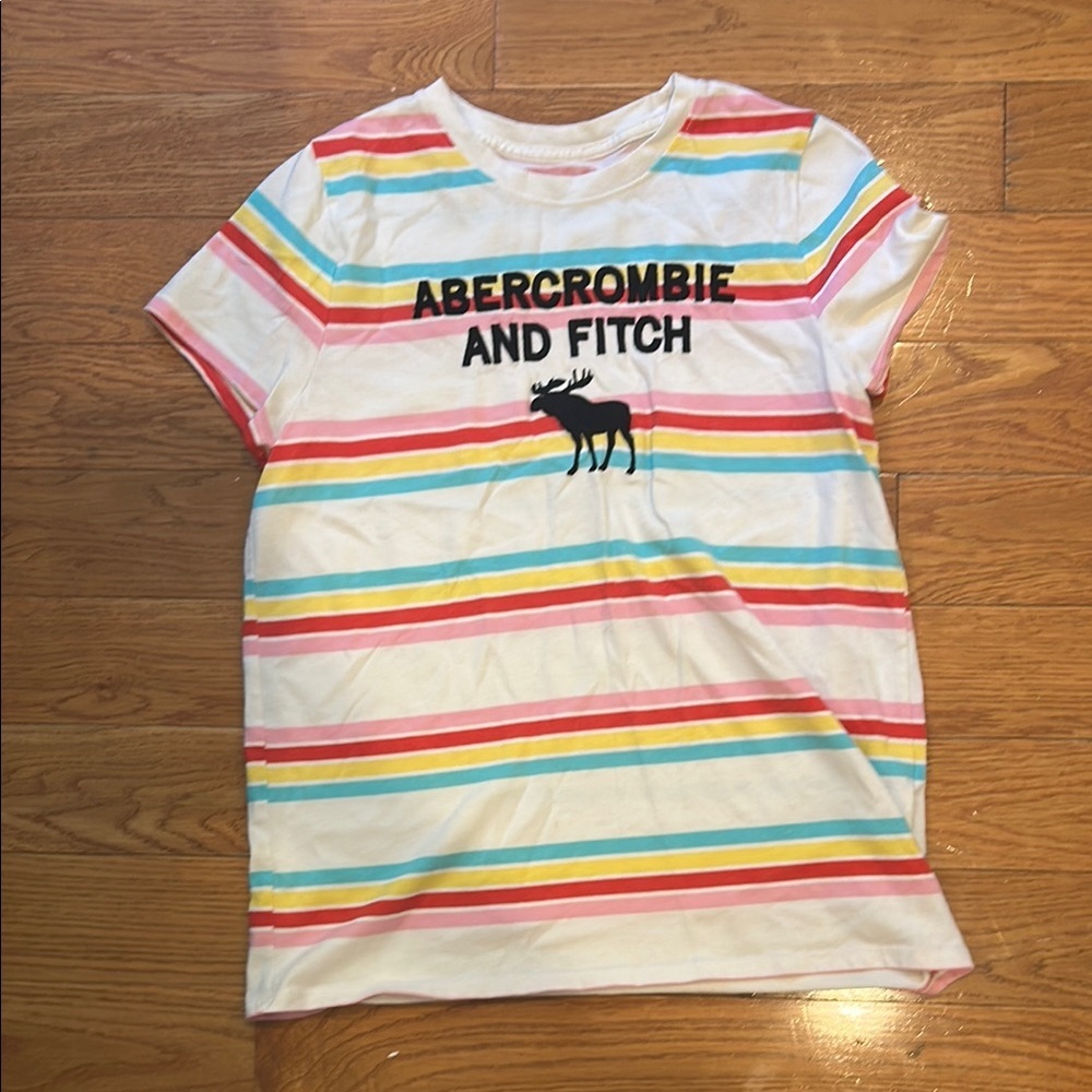 Abercrombie & Fitch Kids 15/16 Striped T-Shirt Multicolor girls rainbow LIKE NEW